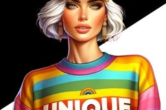 Rainbow Girl, Printable Art, Unique Girl Sublimation Design Product Image 2