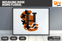 Wildling Rose Boho Floral Monogram Product Image 1