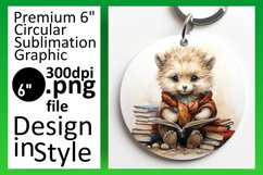 Literary Blossom Animal Circle Sublimation PNG Product Image 1