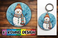 Cozy Snowman Themed Circular Sublimation Patterns Product Image 1