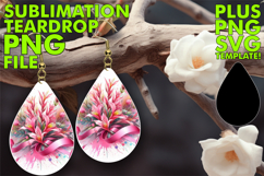 Elegant Teardrop Earrings Designs PNG, Flowers Product Image 1