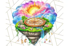 Bright Floating Island PNG Clipart for Fantasy Worlds & Maps Product Image 2