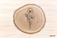 Wildflowers SVG For Engraving | Hand Drawn Flower | SVG Product Image 4
