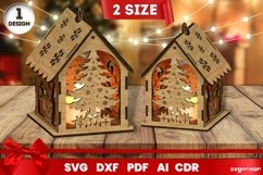 Christmas House Laser Cut| 3D Layered | Glowforge Product Image 1