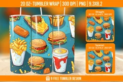 Fast Food Tumbler Wrap Designs, Sublimation Wrap Product Image 2