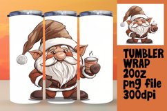 Gnome Winter Tumbler Wrap 20oz Watercolor Sublimation Product Image 1
