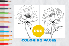 Peony flower Coloring Pages | Coloring book Product Image 1