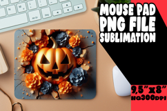 Bright Desk Pad Sublimation Design, 3D Pumpkin Product Image 1