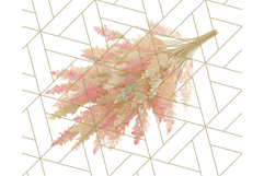 Fall Foliage Clipart PNG, Pink and Green Leaves Product Image 2