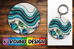 Blissful Keychain Sublimation PNG, Pattern Product Image 1