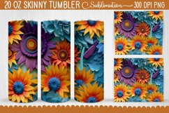 3d Sunflower Tumbler Wrap - Sunflower 3d Tumbler Sublimation Product Image 1