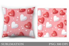 Hearts Pillow Design. Valentines Pillow Sublimation Product Image 1