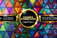 Colorful Stained GlassDigital Papers - 04 variations Product Image 1