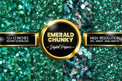 Emerald Chunky Digital Papers - 04 variations Product Image 1