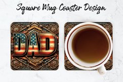 USA Dad Mug coaster | Coaster | Sublimation Design Product Image 1
