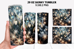 Florals Skinny Tumbler 20oz Wrap Design, Winter Tumbler PNG Product Image 1