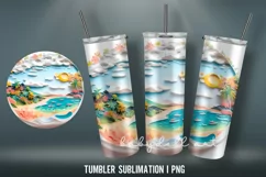 3D Tumbler Wrap | 3D Sublimation PNG I 3D Summer Product Image 3