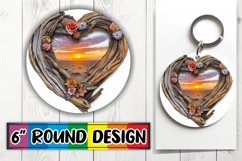 Summer Breeze Heartwood Sublimation Keychanin PNG Product Image 1