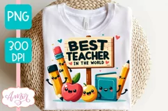 Best teacher in the world Sublimation design PNG Product Image 2