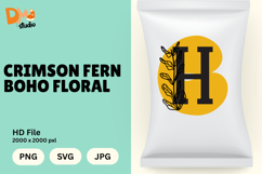 Crimson Fern Boho Floral Monogram Product Image 1