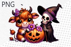 Halloween Cow Sublimation - Clipart PNG Design Product Image 1