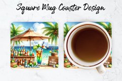 Beach Party Mug coaster | Coaster | Sublimation Design Product Image 1