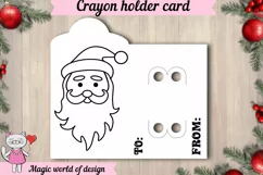 Christmas Santa Coloring Card ,Crayon Holder Card svg Product Image 2