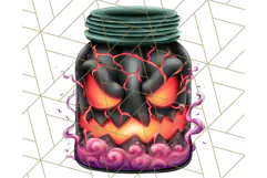 Halloween Monster Clipart PNG, Monsters in Jars, Spooky Png Product Image 2