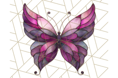 Stained Glass Butterfly PNG Colorful Clipart for Sublimation Product Image 2