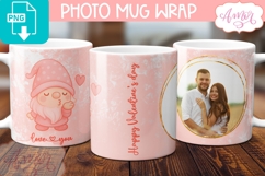 Valentines Photo Mug Wrap template, Valentines gnome PNG Product Image 2