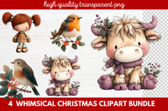 Whimsical Christmas Clipart | Cute Festive Holiday PNG Product Image 1