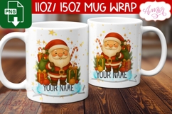 Custom Christmas mug wrap PNG, Cute Santa mug PNG Product Image 3