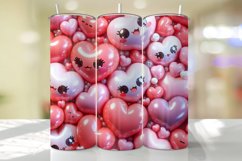 Cute Hearts Tumbler Wrap Sublimation Design Product Image 1
