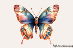Butterfly Flowers Clipart PNG Product Image 1