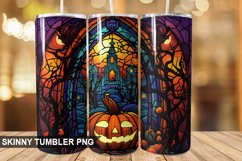 Stained Glass Halloween Tumbler 20 oz Skinny Tumbler Product Image 1