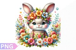 Spring Bunny Clipart - Bunny sublimation PNG Design Product Image 1