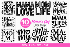 Mama Love Life Quotes Mothers Day SVG PNG Product Image 1