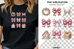 Coquette Christmas Bow PNG | Pink and Preppy Christmas Product Image 1
