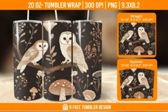 Cute Owl Seemless Tumbler Wrap Designs, Sublimation Wrap Product Image 1