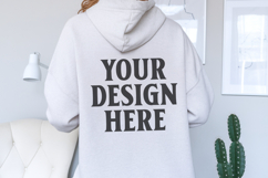 Ash Gildan 18500 Hoodie Mockup, Unisex Sweatshirt Mockup Product Image 1