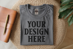 Ash Gildan 5000 Flat Lay Tshirt Mockup, G5000 mockup, trandy Product Image 1