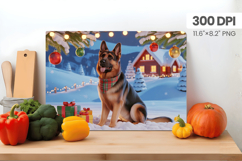 Winter Dog Christmas Wonderland Cutting Board PNG Sublimatio Product Image 1