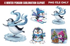 Winter Penguin Sublimation Clipart PNG Product Image 1
