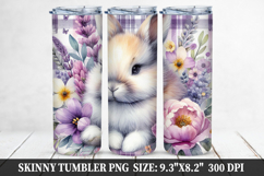 Bunny Skinny Tumbler 20oz Wrap Design, Animal Tumbler Wrap Product Image 1