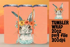 Delightful Bunny with Colorful Flowers Wrap Product Image 1