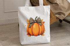 Leopard Bow Pumpkin Sublimation PNG | Fall Clipart | Autumn Product Image 2