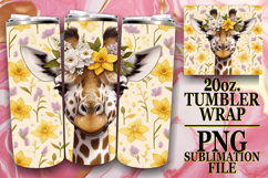 Radiant Smiles 20oz tumbler wrap, Giraffe Product Image 1