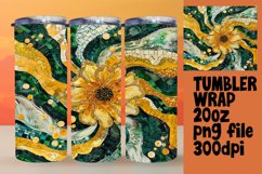 Glittery Mosaic Floral Tumbler Wrap Art 20oz Product Image 1