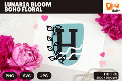 Lunaria Bloom Boho Floral Monogram Product Image 1