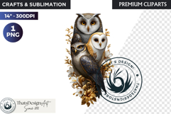 Floral Owl Fantasy clipart, Botanical and Wildlife Graphics Product Image 1